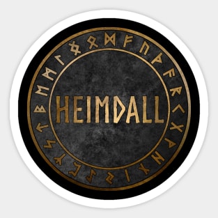 Heimdall Norse God with Viking Runes Sticker